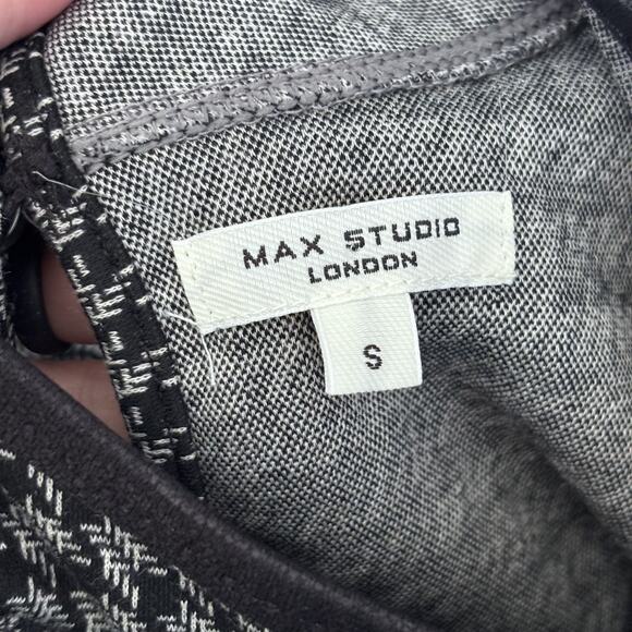 Max Studio Top Small Knit High Neck Houndstooth Preppy Academia Dark Maximalist - Picture 12 of 13